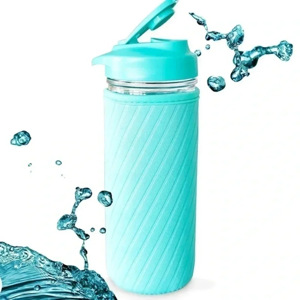 Masontops Regular Mouth Mason Jar Water Bottle Set, Teal